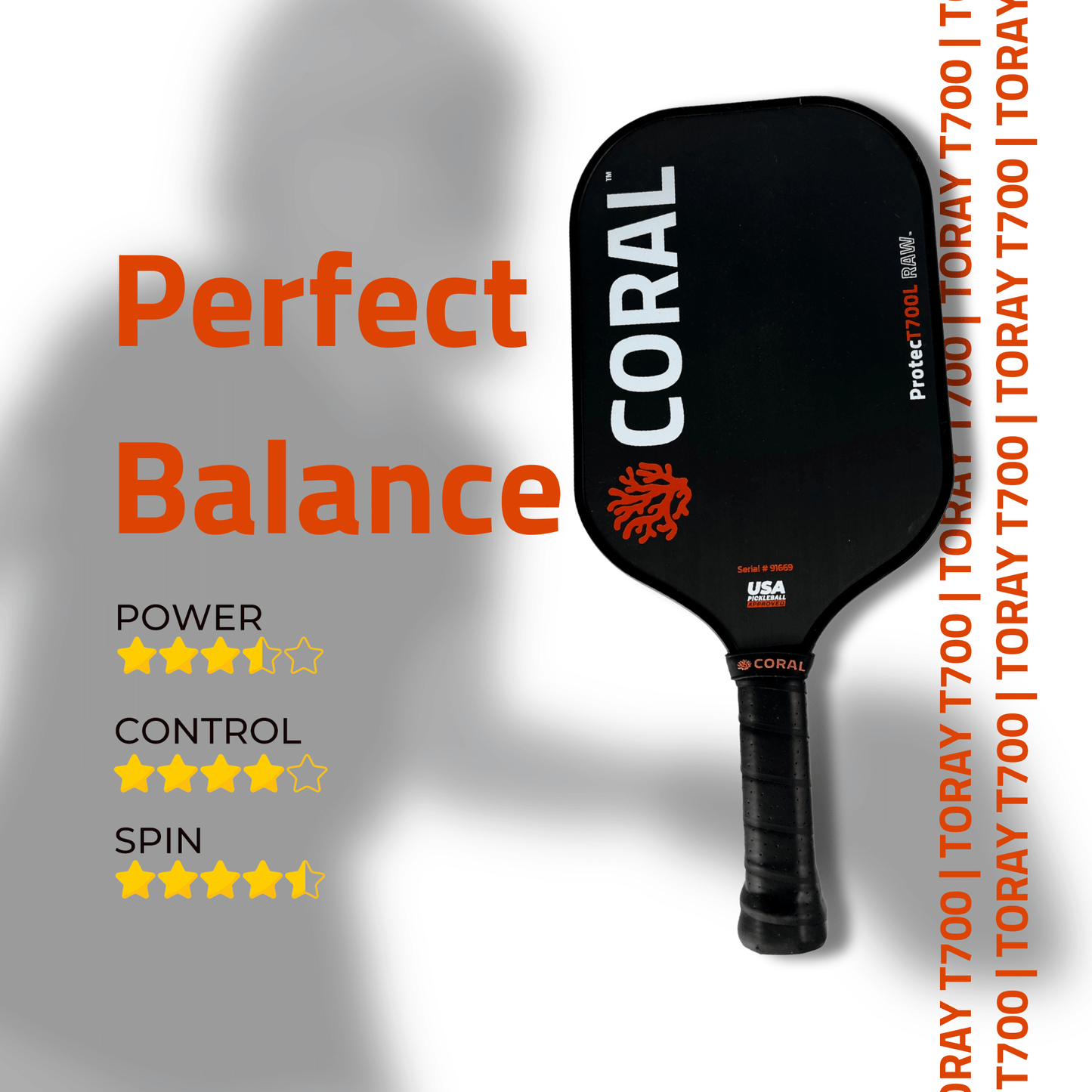 Raw Carbon Fiber Pickleball Paddle – USAPA Approved TORAY T700 with Neoprene Cover